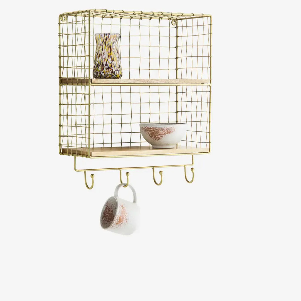 Etagère en métal doré